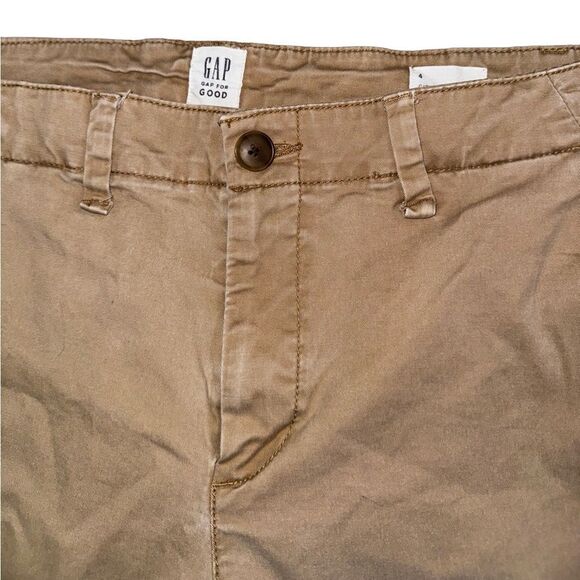 Gap Girlfriend Khaki Tan Neutral Cotton Pants - Size 4 - Picture 8 of 10